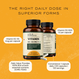 Vegan Vitamin D3 (Vitashine + K2-MK7), Organic Lichen + MCT
