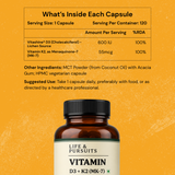Vegan Vitamin D3 (Vitashine + K2-MK7), Organic Lichen + MCT